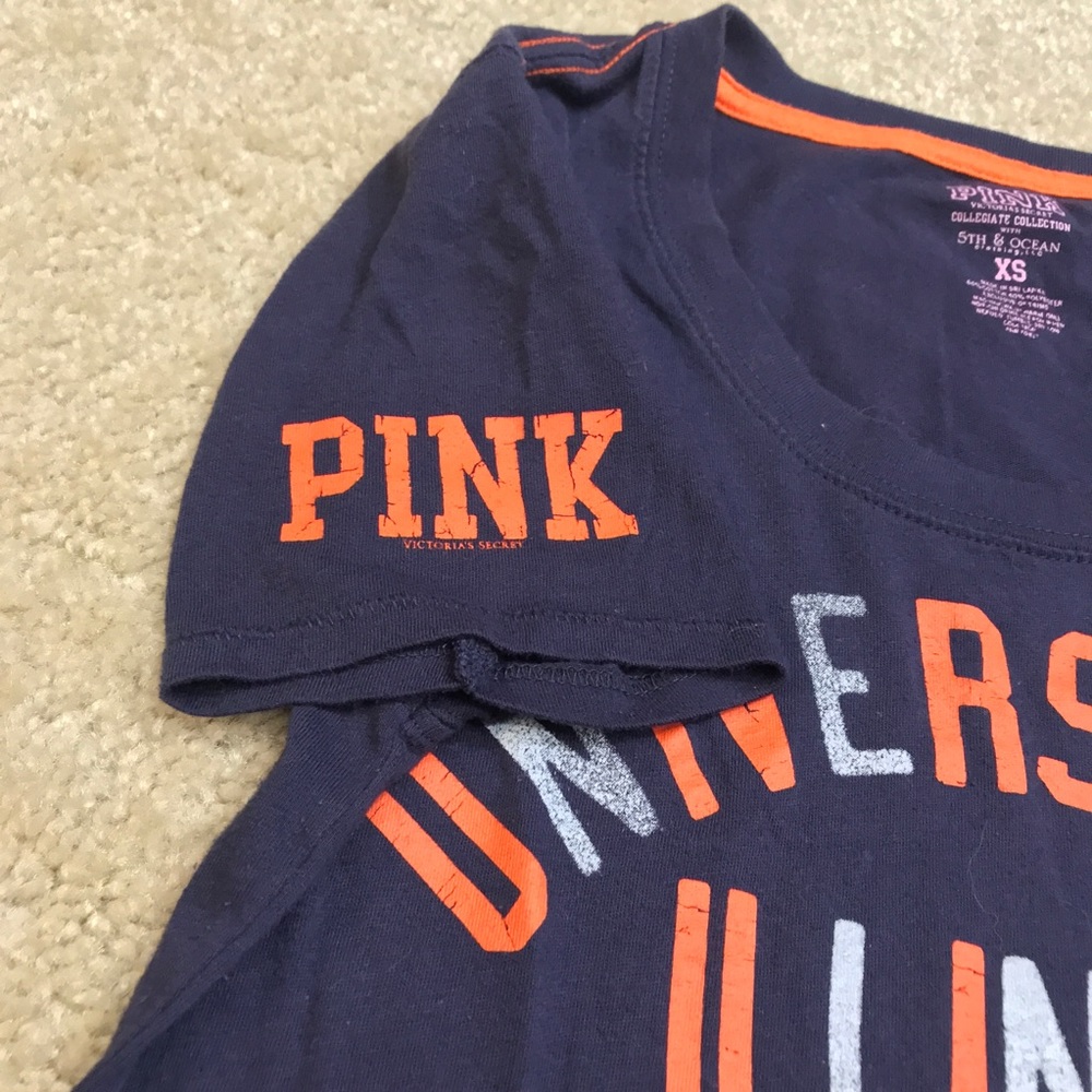 🍁2/$30 VS PINK University of Illinois Distressed Longline Tee - Picture 4 of 6